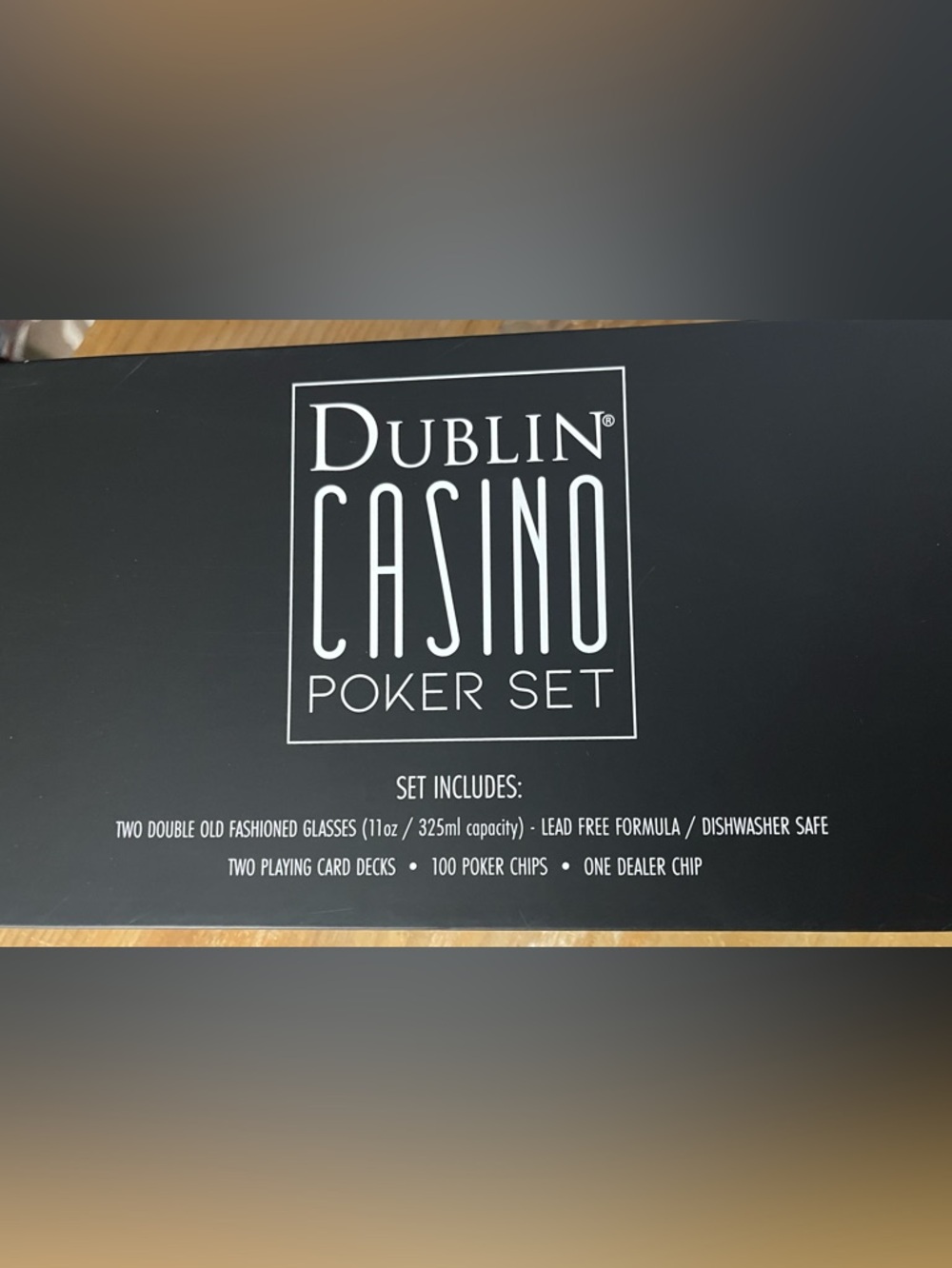 Godinger Dublin Crystal Casino Poker Set New